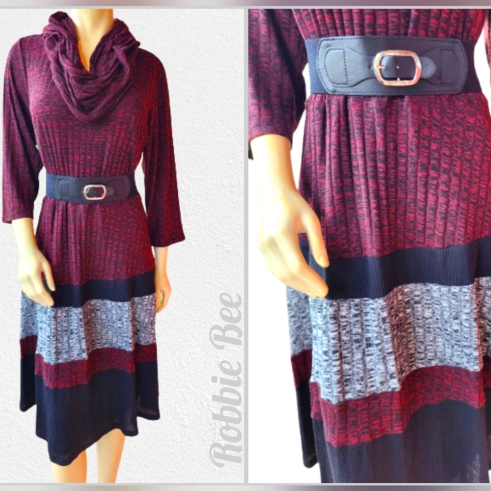Robbie Bee  Fit & Flare Scarf Dress Plus Size 1 X